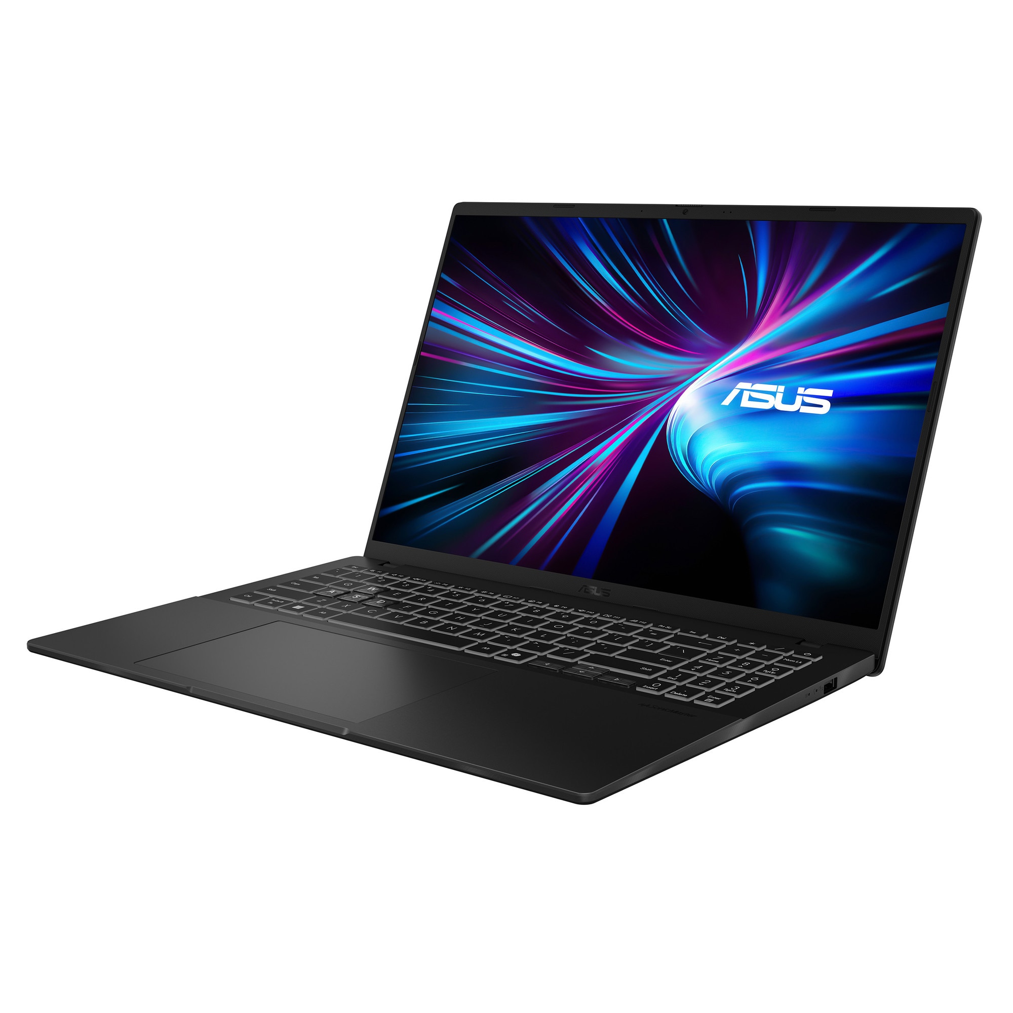 Laptop ASUS V16 V3607VH cu procesor Intel® Core™ 7 240H pana la 5.2GHz, 16'', WUXGA, 144Hz, 16GB DDR5 RAM, 1TB SSD, NVIDIA® GeForce RTX™ 5050 8GB GDDR7, No OS, Matte Black