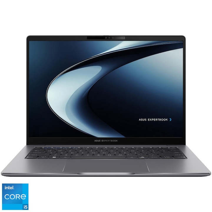 Laptop ASUS ExpertBook P3 P3405CVA cu procesor Intel® Core™ i5-13420H pana la 4.6GHz, 14'', WQXGA, 144Hz, 16GB DDR5 RAM, 512GB SSD, Intel® UHD Graphics, No OS, Misty Grey