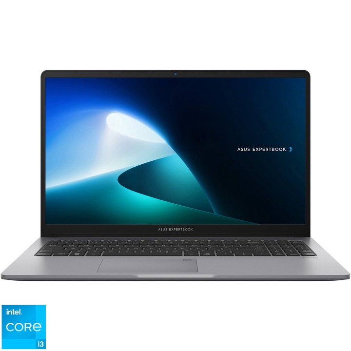 ASUS ExpertBook P1 P1503CVA laptop Intel® Core™ i3-1315U processzorral, akár 4,5 GHz-ig, 15,6", Full HD, 8 GB DDR5 RAM, 512 GB SSD, Intel® UHD Graphics kártya, No OS, Kködszürke