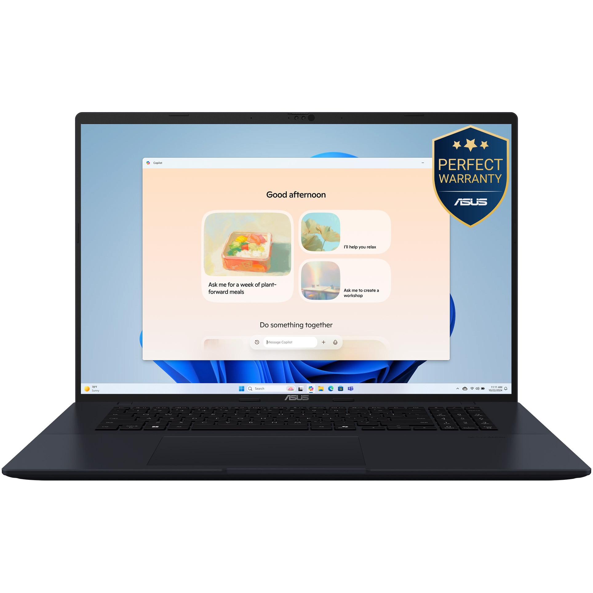 Laptop ASUS Vivobook 18 M1807HA cu procesor AMD Ryzen™ 7 260 pana la 5.1GHz, 18'', WUXGA, IPS, 144Hz, 16GB DDR5 RAM, 1TB SSD, AMD Radeon™ 780M, Windows 11 Home, Quiet Blue