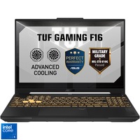 Laptop Gaming ASUS TUF F16 FX607VJ cu procesor Intel Core 5 210H pana la 4.8GHz, 16'', Full HD+, WUXGA, 144Hz, IPS, 32GB DDR4 RAM, 512GB SSD, NVIDIA GeForce RTX 3050 6GB GDDR6, No OS, Mecha Gray