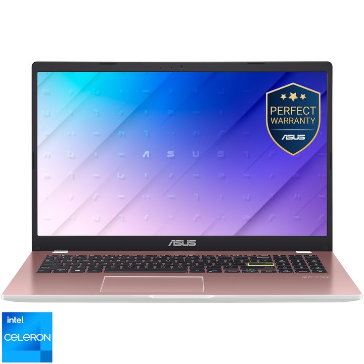 Laptop ASUS Vivobook Go 15 E510KA cu procesor Intel® Celeron® N4500 pana la 2.8GHz, 15.6'', Full HD, 8GB DDR4 RAM, 512GB SSD, Intel® HD Graphics, No OS, Rose Pink