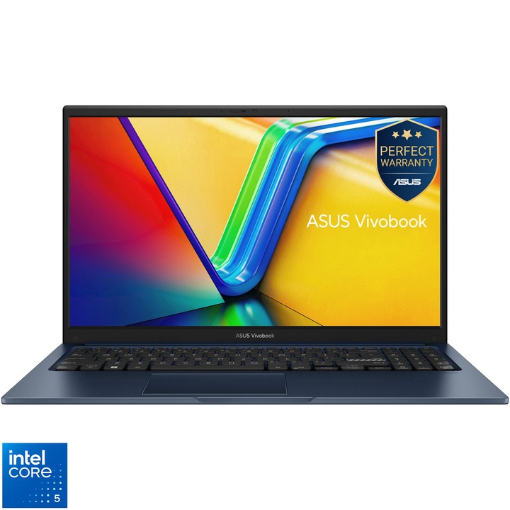 Лаптоп ASUS Vivobook 15 X1504VA, Intel® Core™ 5 120U до 5.0GHz, 15.6'', Full HD, IPS, 16GB DDR4 RAM, 512GB SSD, Intel® Graphics, No OS, Quiet Blue