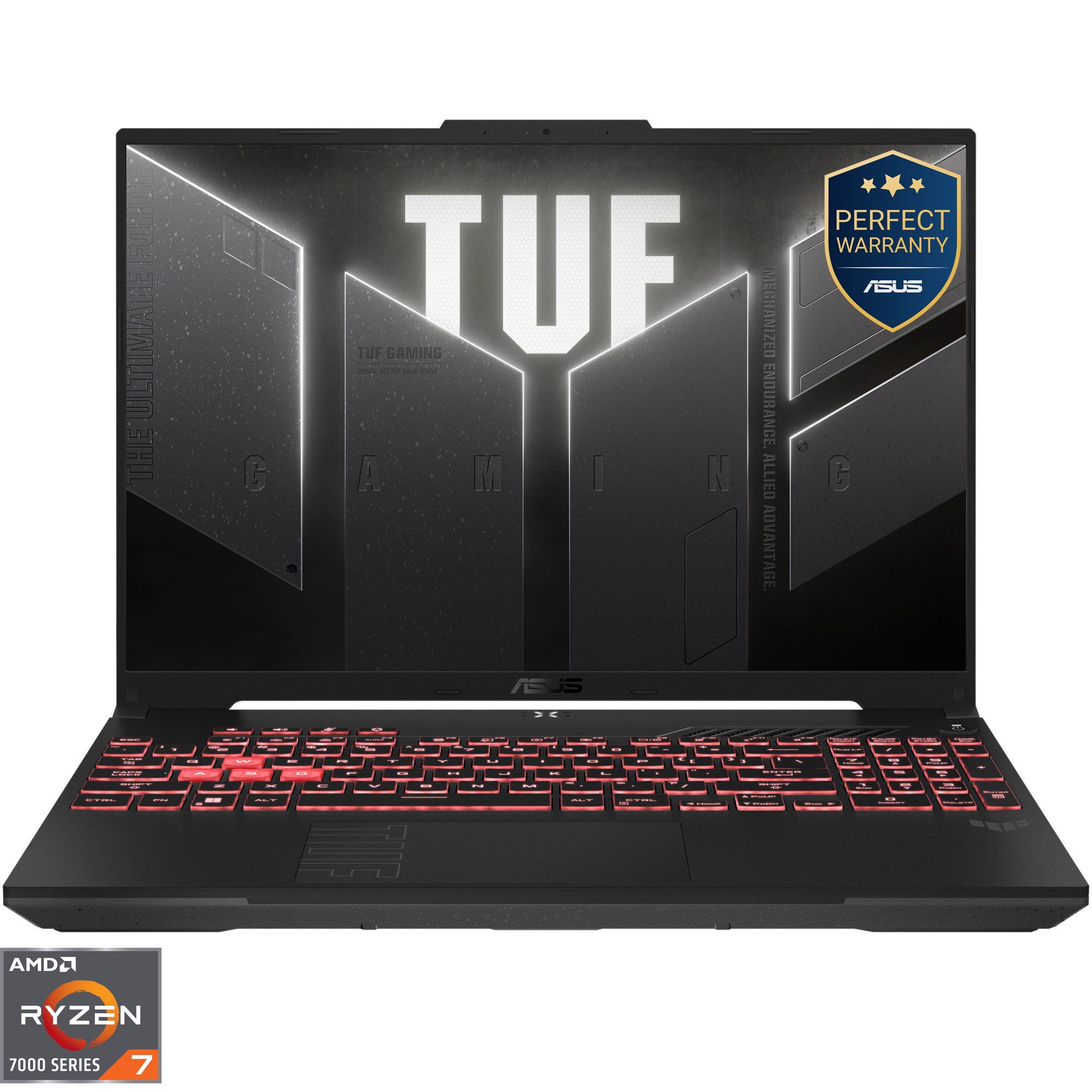 Laptop Gaming ASUS TUF A16 FA607NUG cu procesor AMD Ryzen™ 7 7445HS pana la 4.70 GHz, 16'', FHD+ 144Hz, 16GB DDR5, 512GB SSD, NVIDIA® GeForce RTX™ 4050 6GB, No OS, Mecha Gray