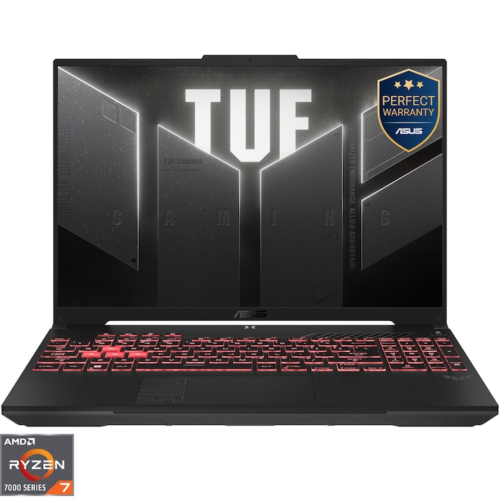 Лаптоп Gaming ASUS TUF A16 FA607NUG, AMD Ryzen™ 7 7445HS до 4.7GHz, 16'', Full HD+, WUXGA, 144Hz, IPS, 16GB DDR5 RAM, 1TB SSD, NVIDIA® GeForce RTX™ 4050 6GB GDDR6, No OS, Mecha Gray