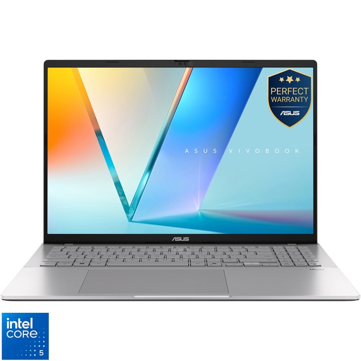 Лаптоп ASUS Vivobook S16 S3607VA, Intel® Core™ 5 210H до 4.8GHz, 16'', WUXGA, 144Hz, IPS, 16GB DDR5 RAM, 1TB SSD, Intel® UHD Graphics, No OS, Cool Silver