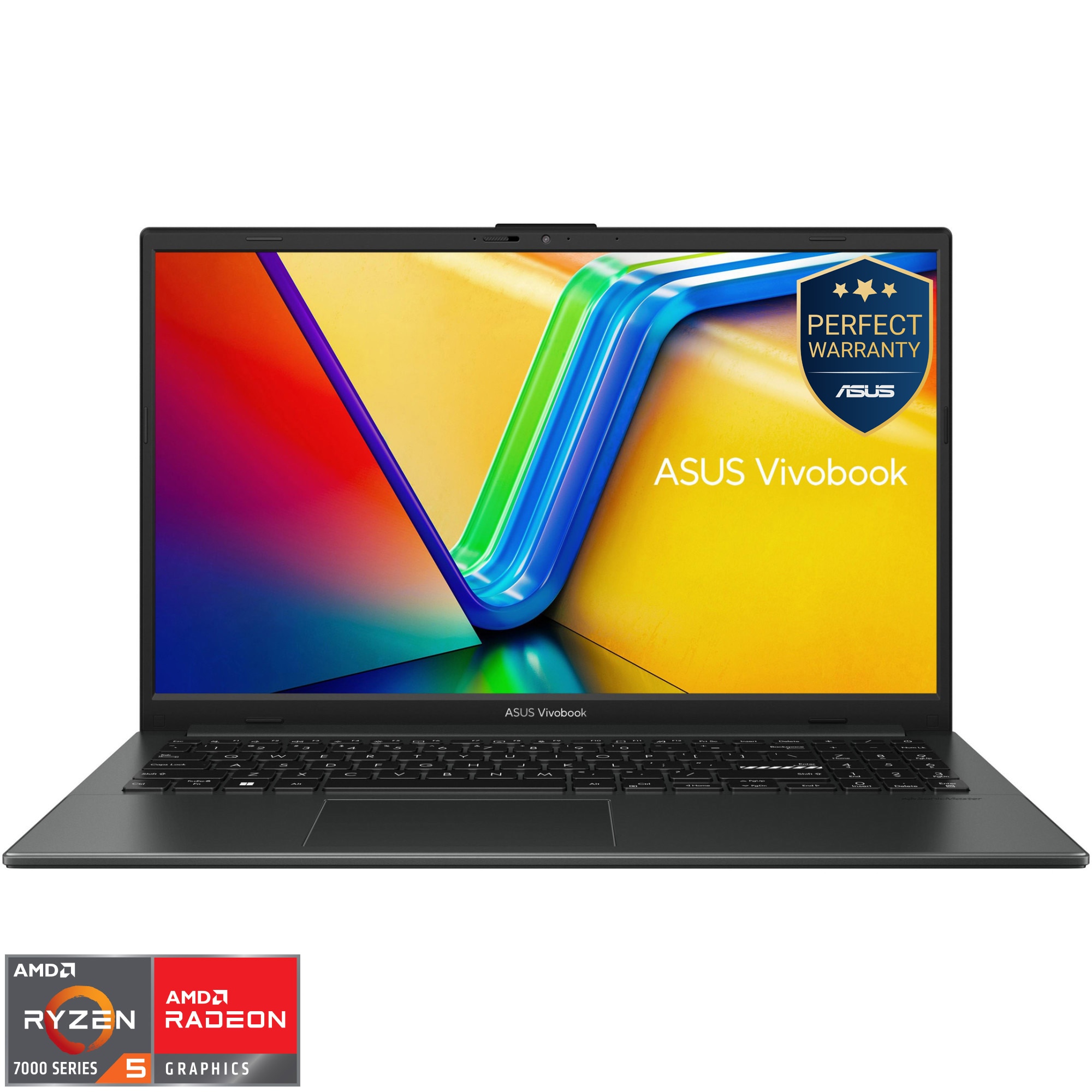 Laptop ASUS Vivobook Go 15 E1504FA cu procesor AMD Ryzen™ 5 7520U pana la 4.3GHz, 15.6'', Full HD, IPS, 8GB LPDDR5 RAM, 512GB SSD, AMD Radeon™ Graphics, No OS, Mixed Black