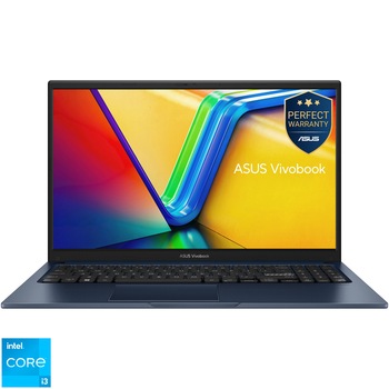 Laptop ASUS Vivobook 15 A1504VA cu procesor Intel Core i3-1315U pana la 4.5GHz, 15.6'', Full HD, IPS, 8GB DDR4 RAM, 512GB SSD, Intel Graphics, No OS, Quiet Blue