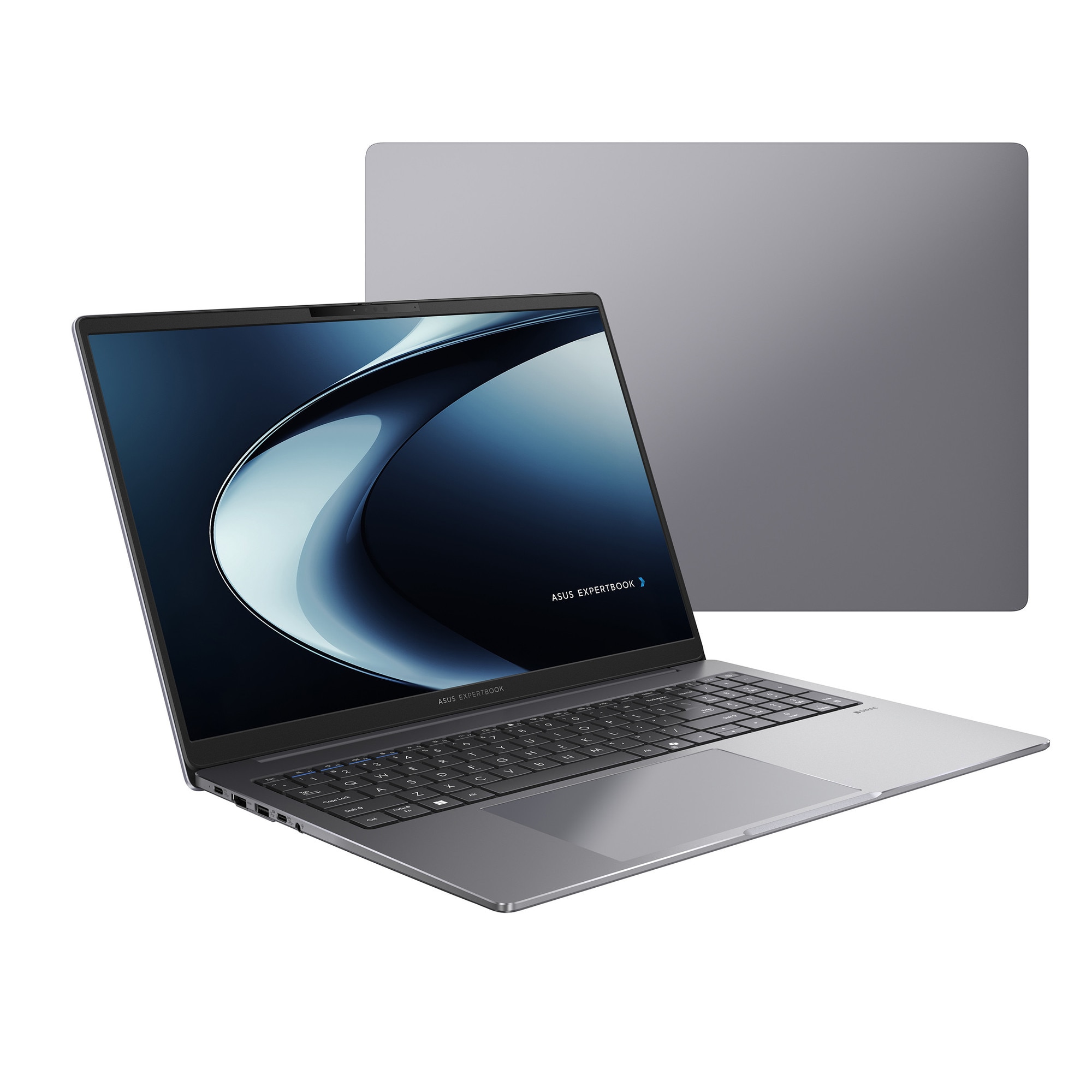 Laptop ASUS ExpertBook P3 PM3606CKA cu procesor AMD Ryzen™AI 5 330 pana la 4.5GHz, 16'', WUXGA, 16GB DDR5 RAM, 512GB SSD, AMD Radeon™ Graphics, No OS, Misty Grey