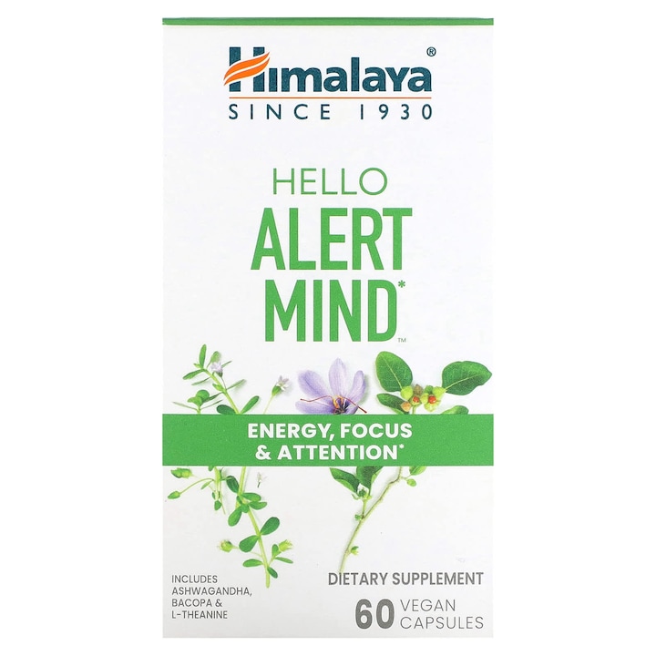 Himalaya, Hello Alert Mind, 60 capsule vegane
