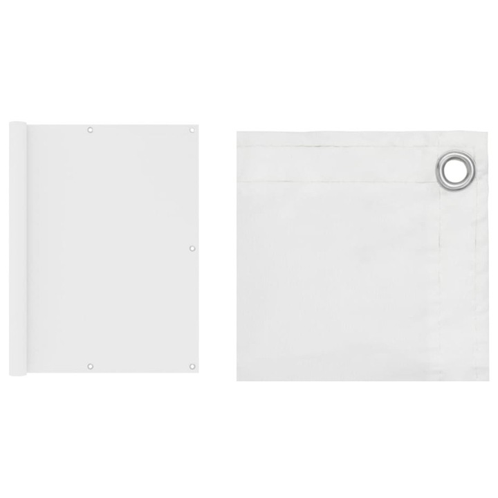 Paravan de balcon, alb, 120 x 400 cm, tesatura oxford