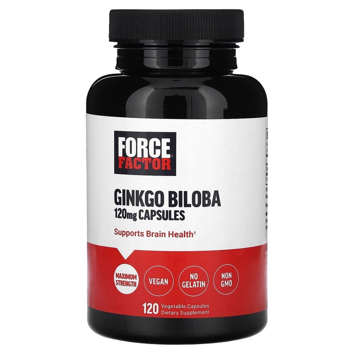Force Factor, 120 mg, 120 capsule vegetale, sprijin pentru sanatatea creierului, vegan