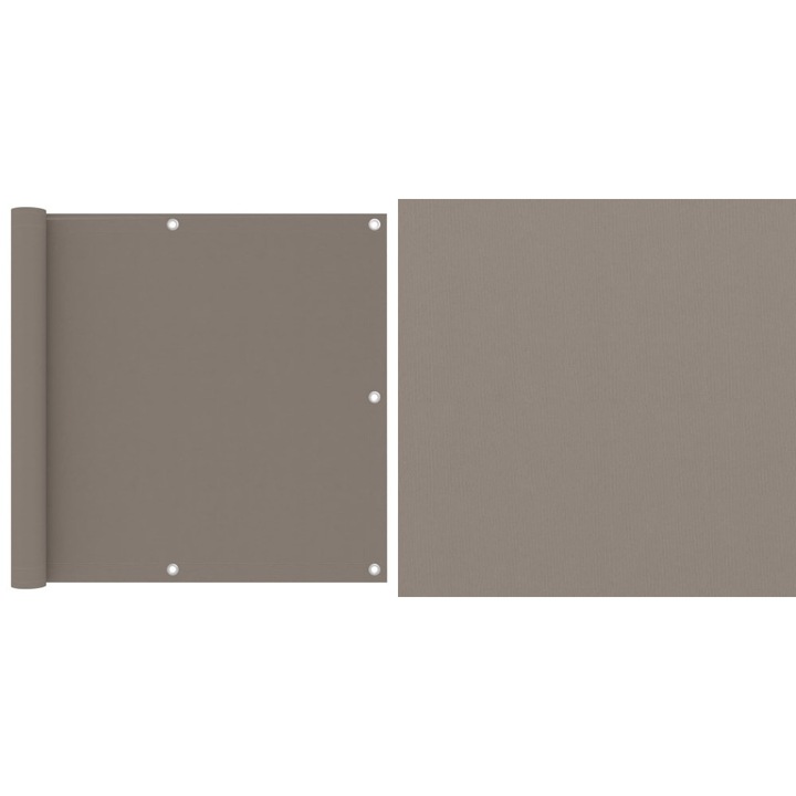 Paravan de balcon, gri taupe, 90x600 cm, tesatura oxford