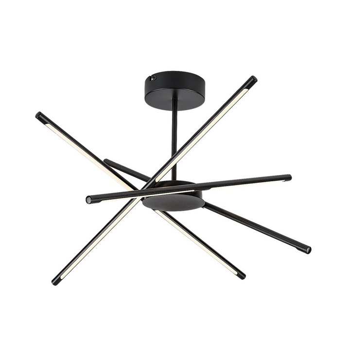 LED полилей, метална конструкция, пластмасов абажур, уникален дизайн, 40 W, 2800 lm, топла светлина, 660 x 660 x 280 мм, елегантна комбинация от черно и бяло