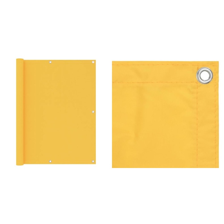Paravan de balcon, galben, 120 x 300 cm, tesatura oxford