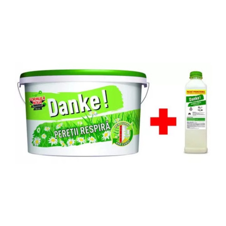 Vopsea lavabila interior, Danke Interior - Peretii Respira, alb, 8.5 L + Amorsa 2 L