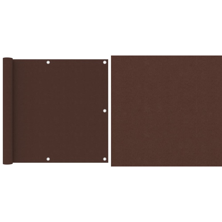 Paravan de balcon, maro, 90 x 500 cm, tesatura oxford