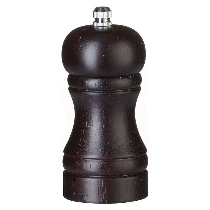 Mlyn pentru piper, Hendi, din lemn de cauciuc, manual, 50x113mm, ciemne lemn