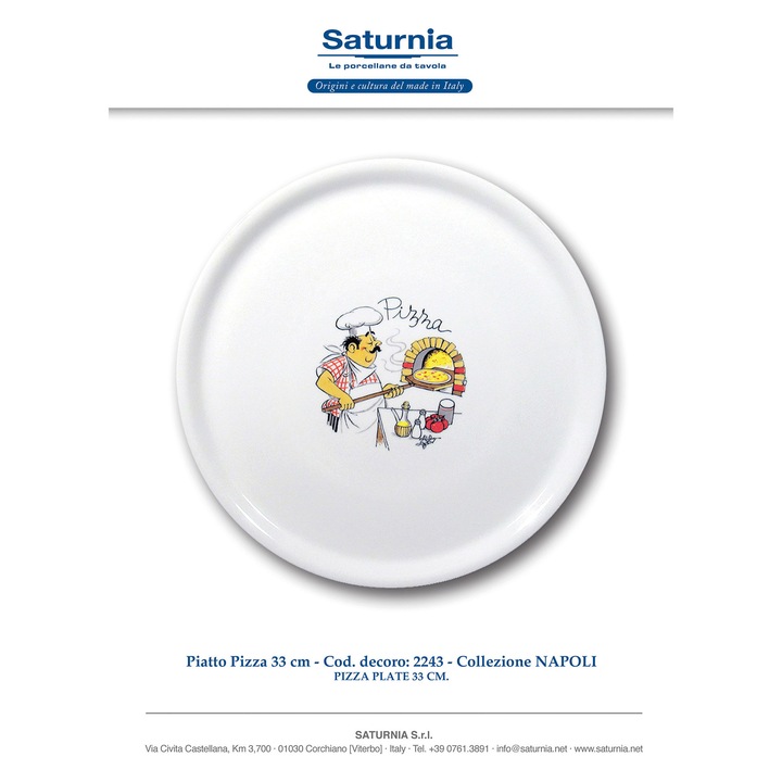 Pizzatányér, Speciale, 330mm, fehér