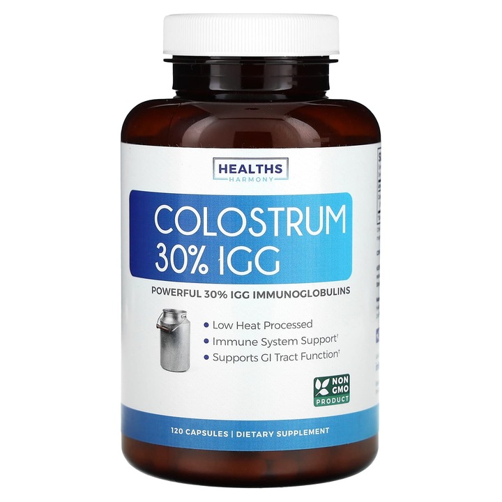 Supliment, Healths Harmony, Colostru 30% IGG, 120 capsule (500 mg per capsula)