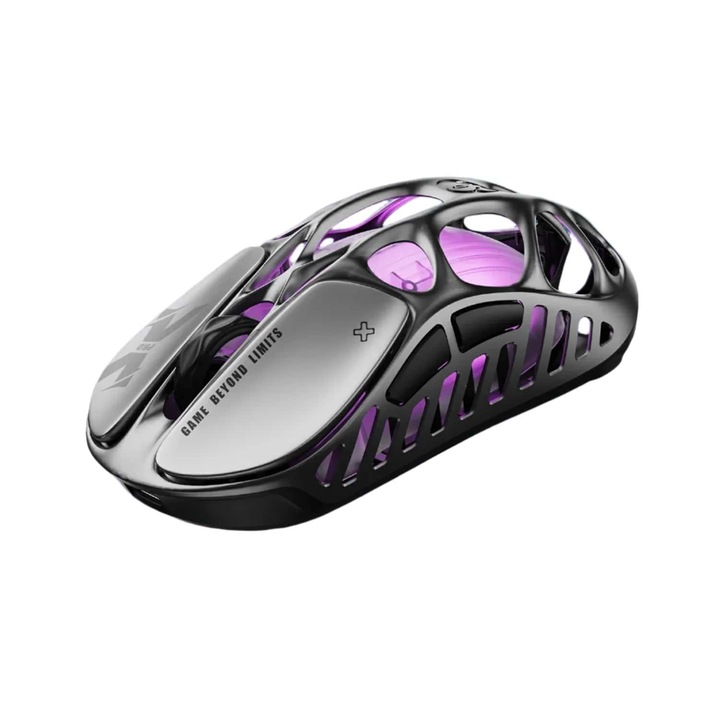 GravaStar Mercury X Pro безжична геймърска мишка 8KHz, 49g, 8K адаптер, PAW 3950 сензор 32 000 DPI, честота на запитване 8 000 Hz, цвят Interstellar Silver