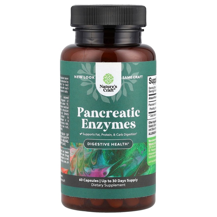 Enzime pancreatice, Nature's Craft, 60 capsule