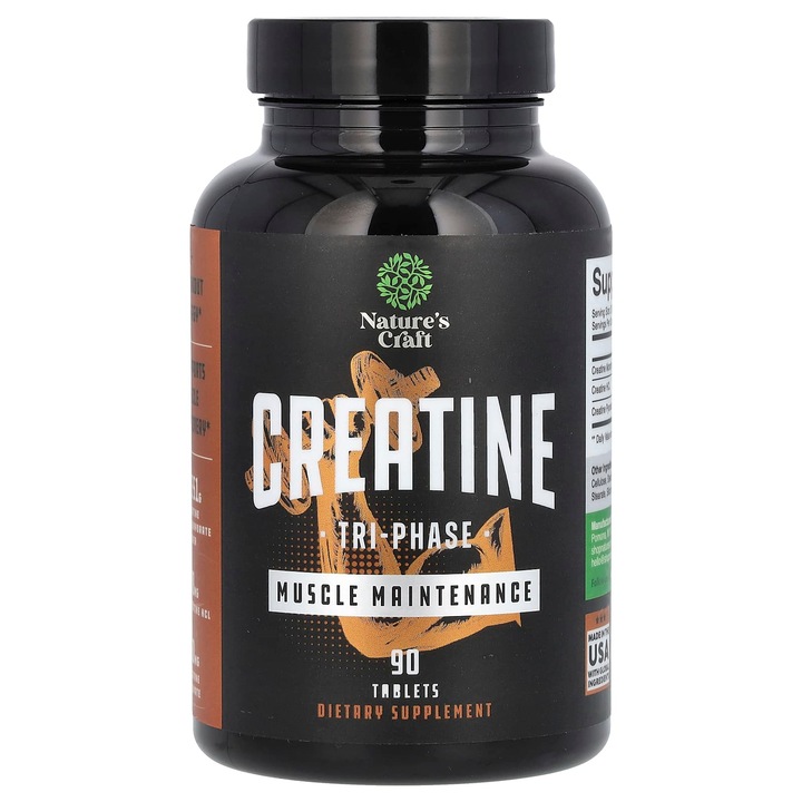 Creatina trifazica, Nature's Craft, 90 comprimate