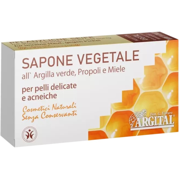 Сапун против акне Argital със зелена глина, прополис и мед, 100 гр