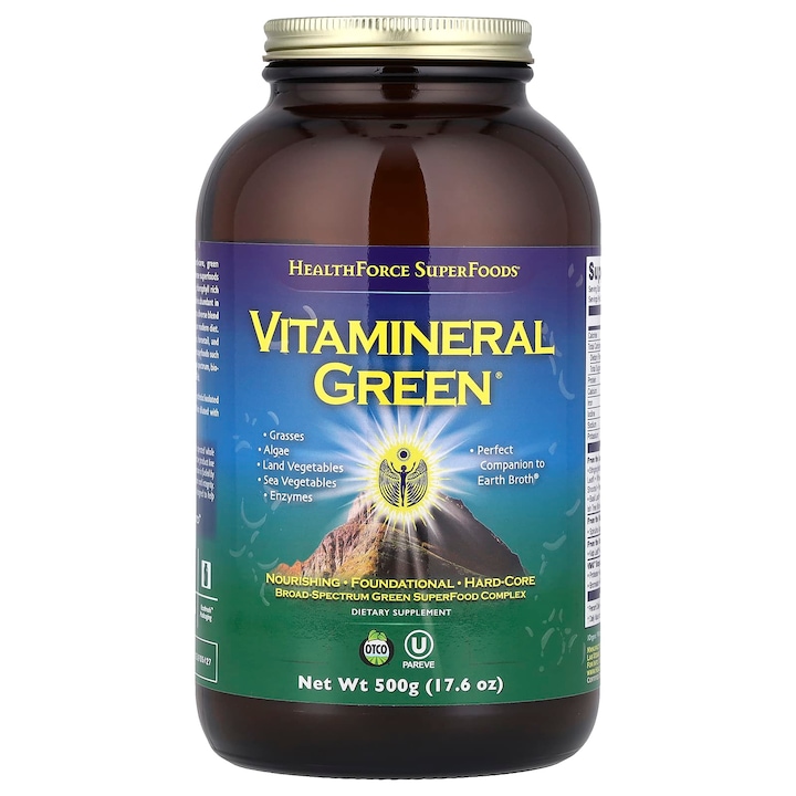 Vitamineral Green, 500 g, complex superfood vegan, fara gluten, organic