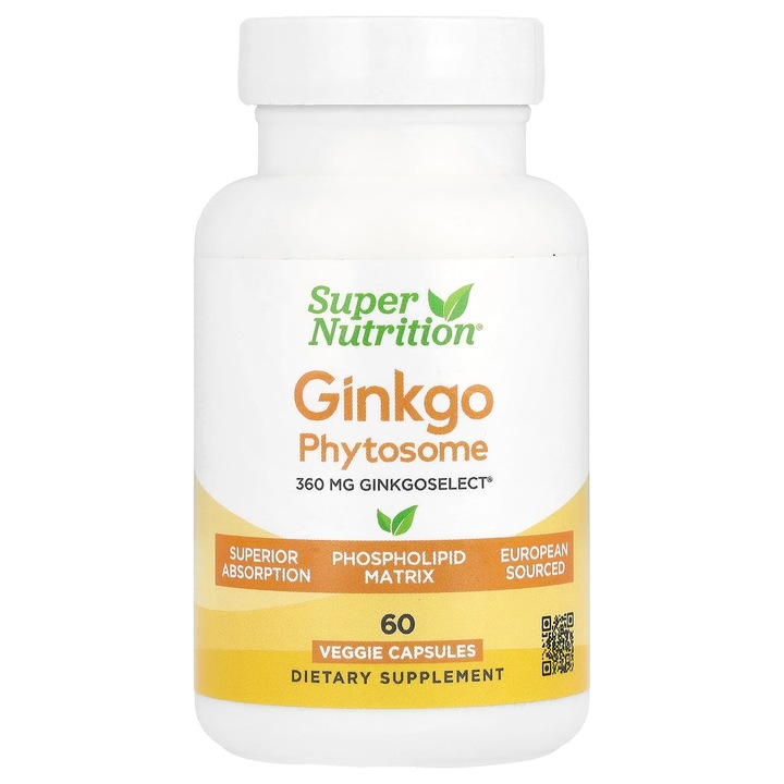 Supliment alimentar, Super Nutrition, Ginkgo Phytosome, 360 mg, 60 capsule vegetale
