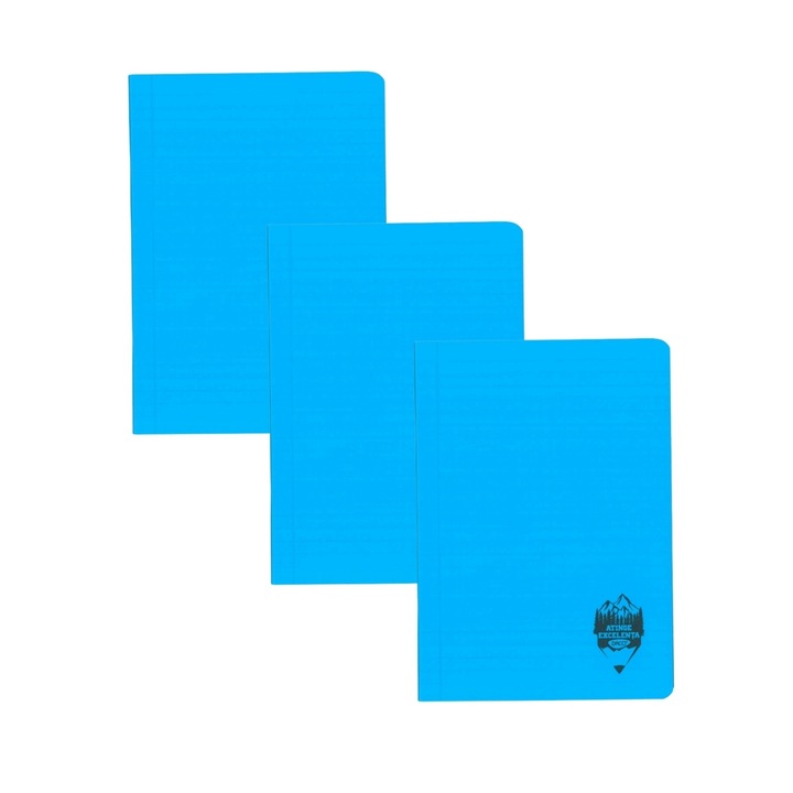 Set 3 x Caiet Daco A4, 60 file, 70g/mp, Albastru, Dictando