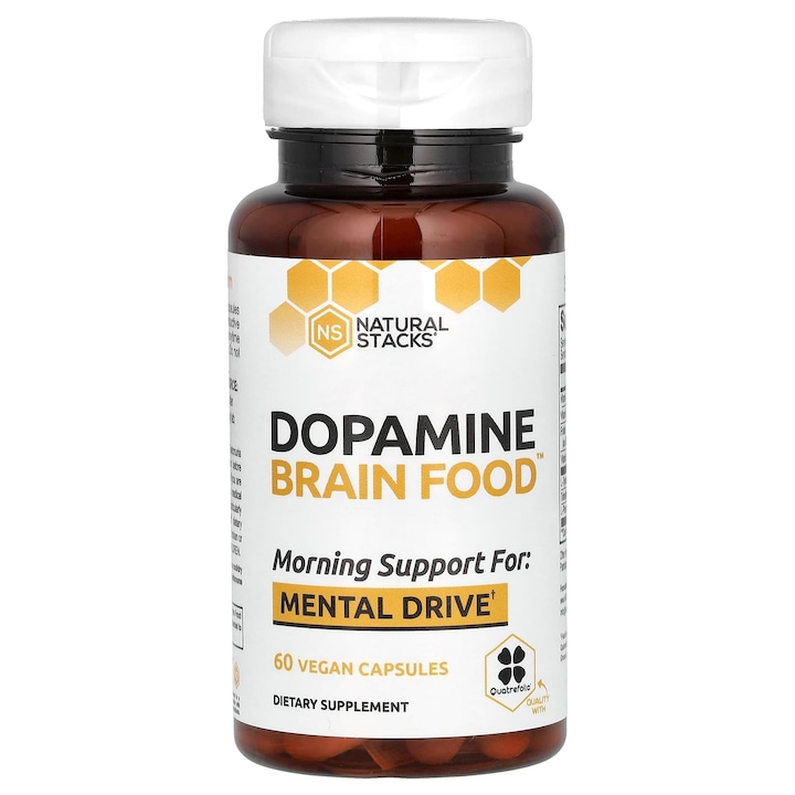Supliment alimentar, Dopamine Brain Food, 60 capsule vegane, sprijin pentru energie mentala, Quatrefolic