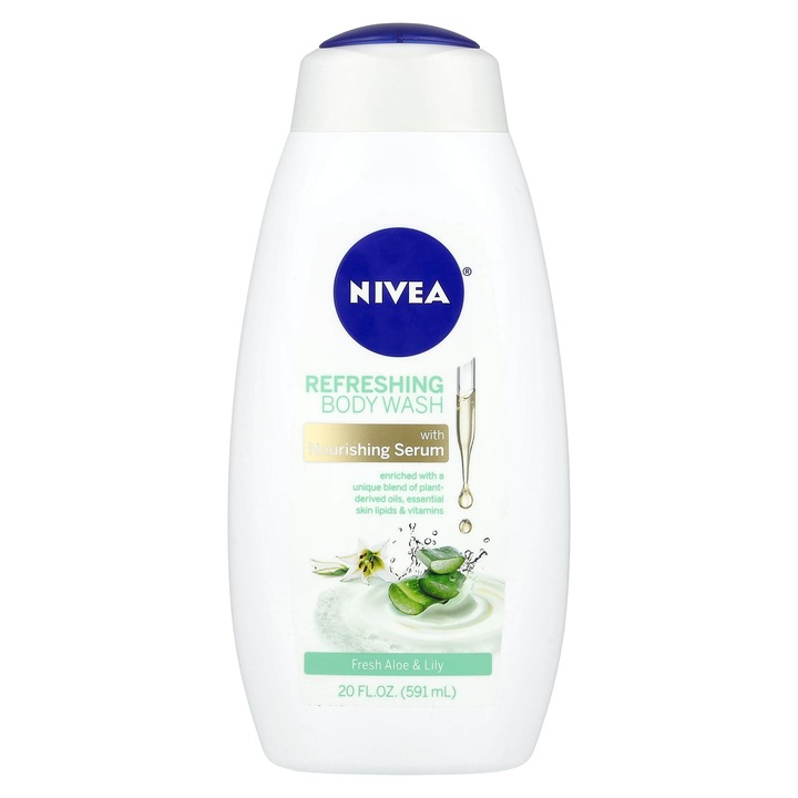 Nivea tusfürdő, friss aloe vera és liliom, 591 ml