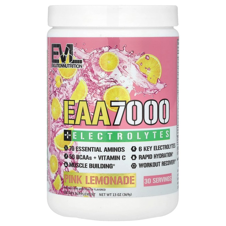 EAA 7000+, EVLution Nutrition, 369 g, 5 g BCAA, 7 g aminoacizi esentiali