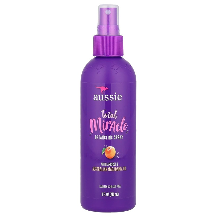 Spray de descurcare par Aussie, Total Miracle Detangling, ulei de masline si ulei de macadamia, 236 ml