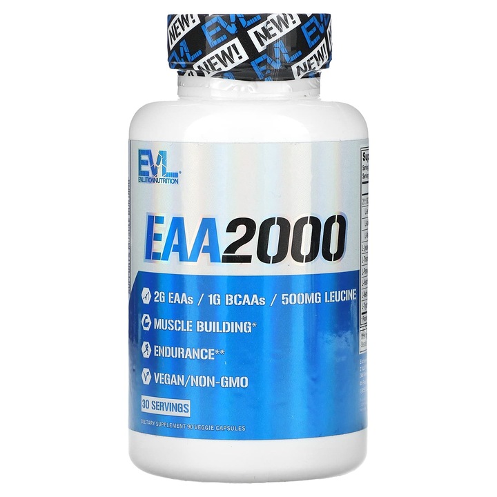 Aminoacizi, EVLution Nutrition EAA2000, 90 capsule vegetale