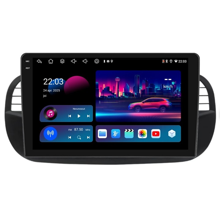 Navigatie PilotOn Fiat 500 2007-2015 9 inch 4GB 64GB 8 CORE