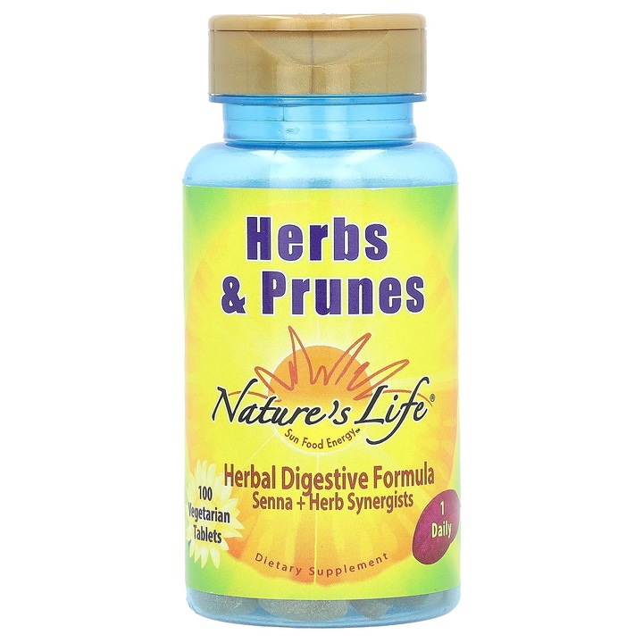 Supliment alimentar Nature's Life, cu ierburi si prune, 100 tablete