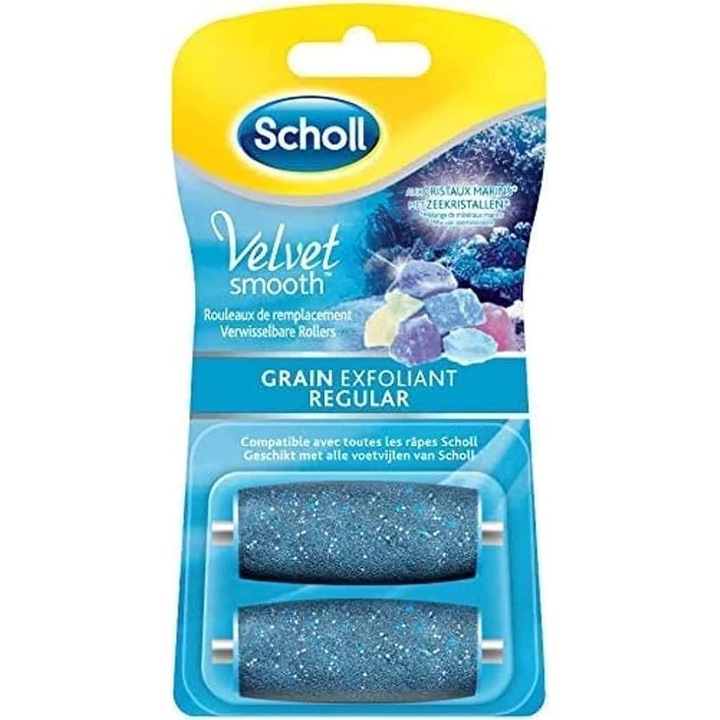 Scholl Velvet Smooth hámlasztó hengerek, 2 darabos készlet, sarokbőrre, manikűrhöz