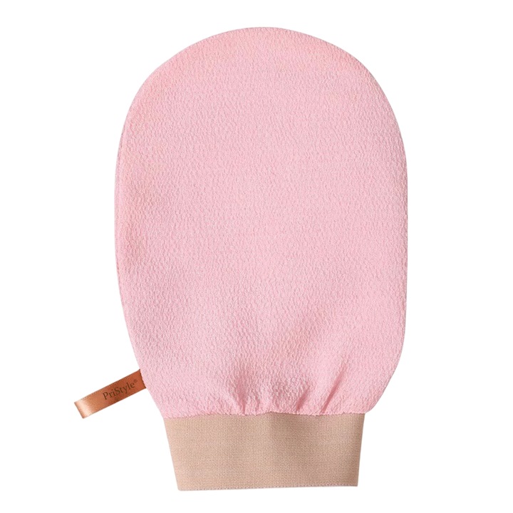 Manusa Exfolianta Corp – Indeparteaza Celulele Moarte si Impuritatile, Piele Fina si Catifelata, Ideala pentru Dus si Baie, Reutilizabila, Roz, PriStyle®