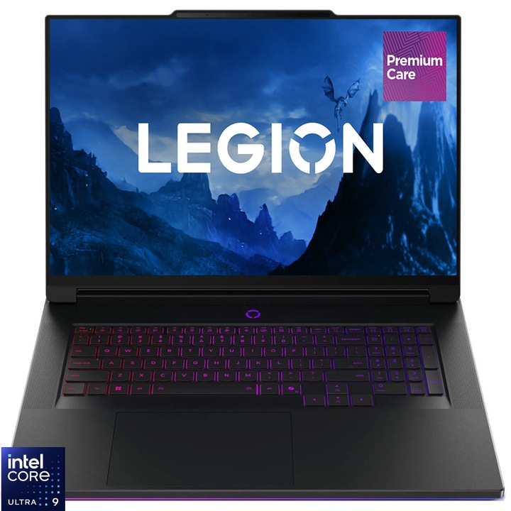 Lenovo Legion 9 18IAX10 Gaming Laptop, 18'', WQUXGA IPS 240Hz, 3D kijelző (1920x1200), Intel Core Ultra 9 275HX (36mb cache, akár 5.40 GHz), 192 GB DDR5, 2TB + 2TB SSD, GeForce RTX 5090 24GB, Windows 11 Pro, Eclipse fekete, 3 év helyszíni Premium Care