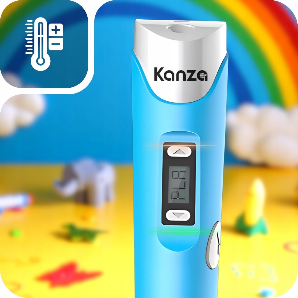 Set Pix 3D KANZA, 210m Filament PLA, Albastru, 160x20x20mm, USB 5V ...
