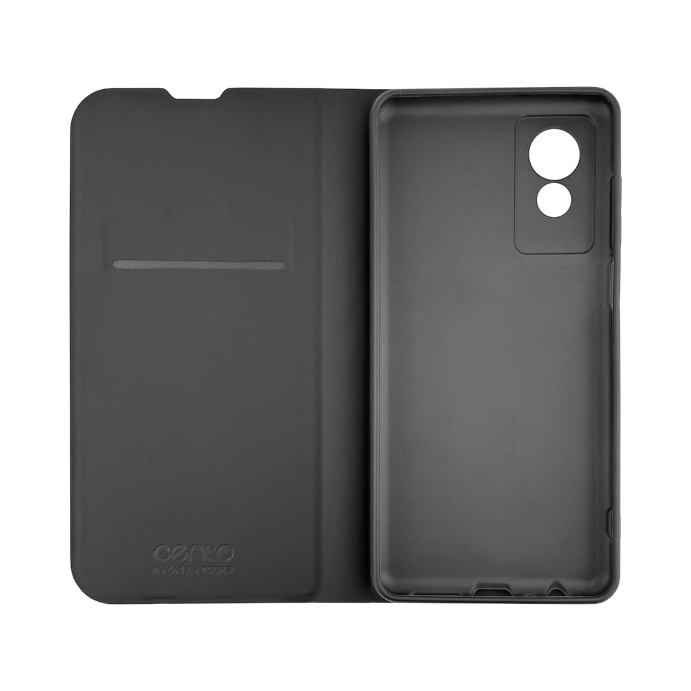 Husa de protectie tip carte CENTO Soho compatibila cu TCL 501 Negru Premium, Inchidere magnetica, Protectie Sporita, Anti soc, Anti zgarieturi, Functie de stand