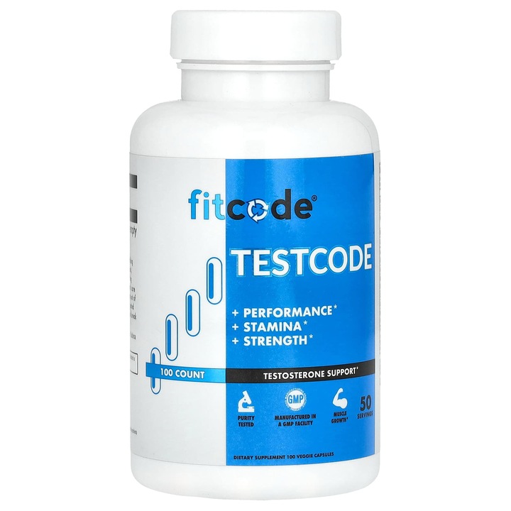 Fitcode supliment alimentar, suport testosteron, 100 capsule
