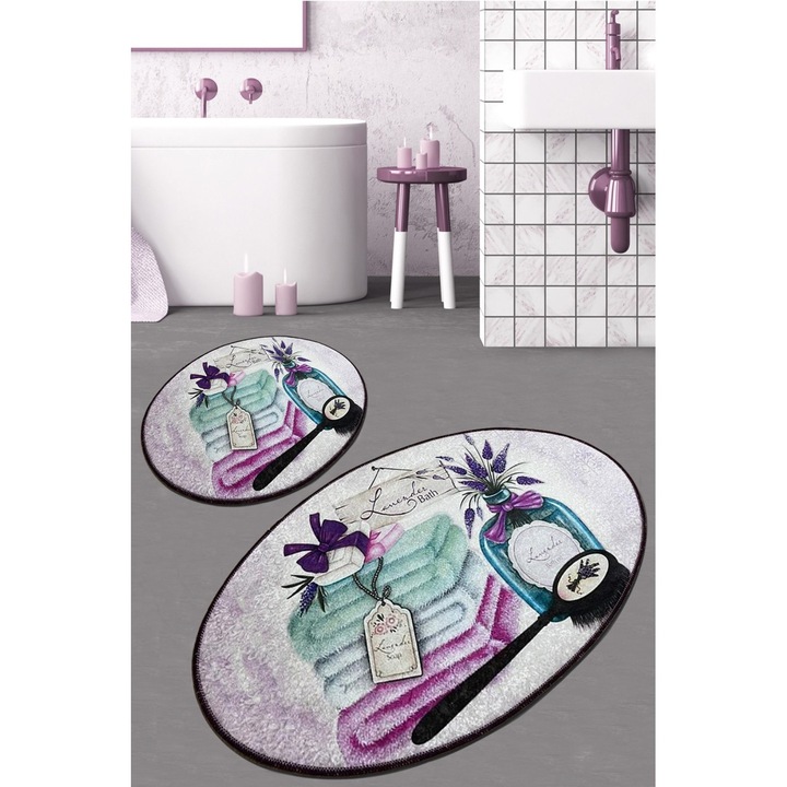 Set covorase baie 2 piese, Deluxe Soft, UnicUtil, Multicolor