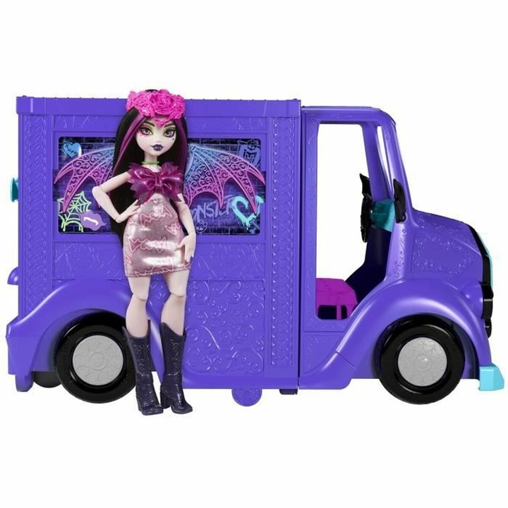 Papusa Bebelus Monster High Tour Bus Rock Sang-sationnel, Rose – Jucarie Plastic Multilimbaj, 3+ Ani, Pentru Baieti