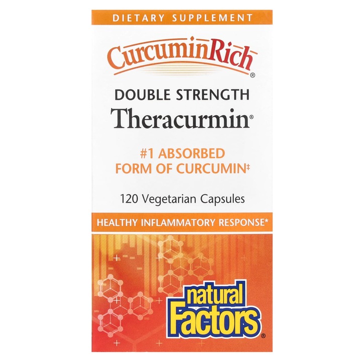 Supliment alimentar, Natural Factors, CurcuminRich, putere dubla Theracurmin, 120 capsule vegetale