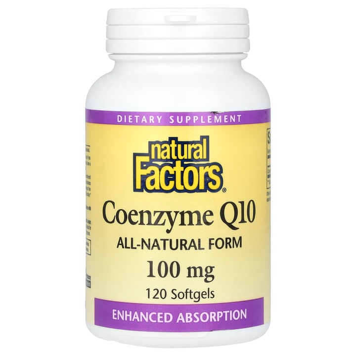 Coenzima Q10, Factori Naturali, 100 mg, 120 capsule moi