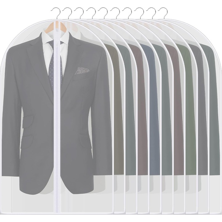 Set 10 Huse Pentru Haine, Impermeabile, Translucide, 60x100cm