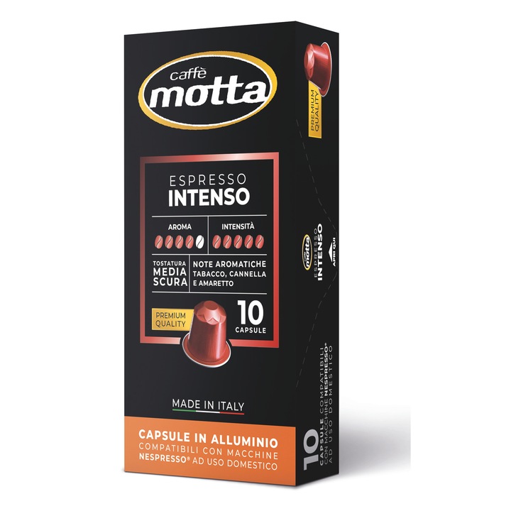 Cafea 10 Capsule Intenso Compatibil Nespresso Motta 55g